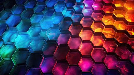 Wall Mural - Hexagon Pattern Digital Abstract Background