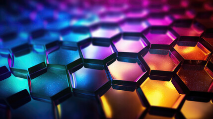 Wall Mural - Hexagon Pattern Digital Abstract Background