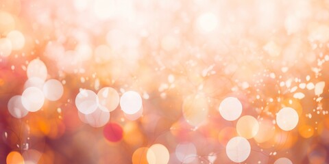 Fototapete -  Bokeh Light Effect with Unsharp, Warm Autumn Foliage Background, Embracing Ethereal Lens Flare and Artistic Circles in Photography