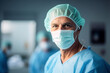 © nordroden - Photo of a man wearing a surgical mask in a hospital