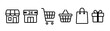 © studio marble - Shopping concept icon set. Black color outline icon on white background.
