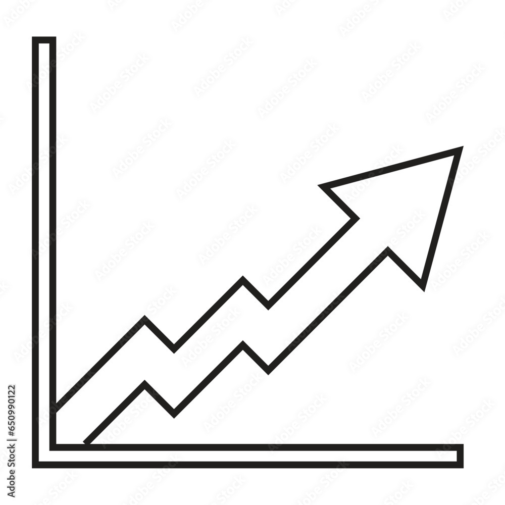Graph Icon in trendy flat style isolated on grey background. Chart bar ...