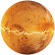 The planet Venus is entirely isolated on transparent
