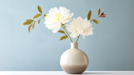 Wall Mural - Tranquil Mindful Blooms: Minimalistic Flowers Emanate Calm and Well-being