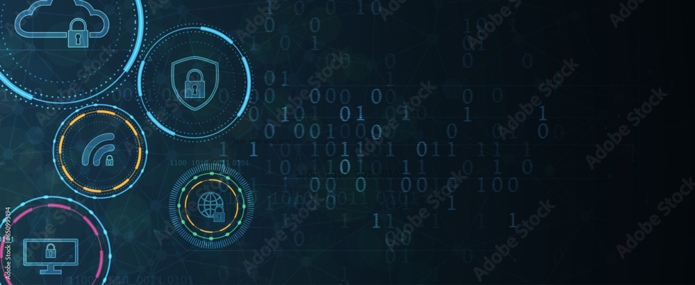 internet digital security technology concept for business background ...