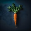 Extreme macro shot of a carrot on retro dark blue background Top view food photography Fujifilm xt 3 50mm 