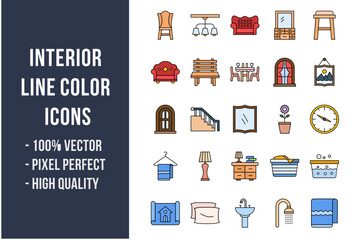 Sticker - Interior Flat Icons