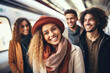 © kheat - Group of friends have fun in underground station