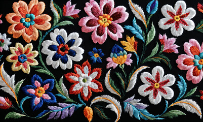 Wall Mural - Colorful pattern embroidery. latin or spanish traditional textiles