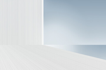 Poster - White atmosphere simple artificial space scene