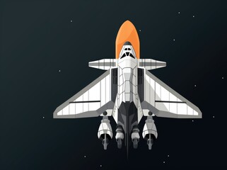 Wall Mural - Space shuttle illustration, AI