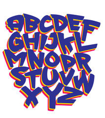 Sticker - Vector hand drawn typeface in graffiti style