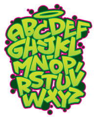 Canvas Print - Vector hand drawn typeface in graffiti style