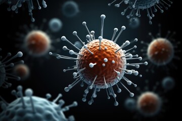 Poster - Germs on black background.