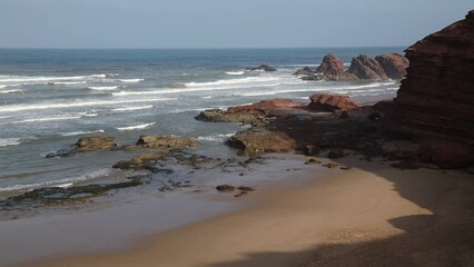 Canvas Print - Morocco nature. Beautiful beach in Legzira, near Sidi Ifni, Morocco.