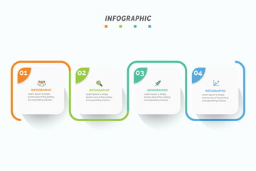 Poster - business data visualization. process chart. abstract elements of graph, diagram with 4 steps, option