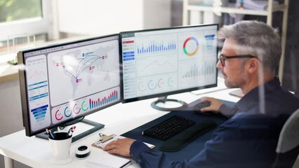 Canvas Print - Financial Business Analytics Data Dashboard