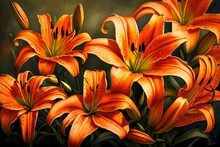 Orange Lily Flowers 4k HD Quality Photo. 