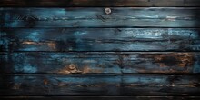 Black Blue Wooden Texture. Dark Painted Old Wood. Rough Planks. Dark Rustic Background With Space For Design.