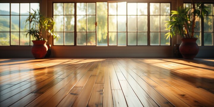 Properly maintained bamboo flooring with sunlight streaming in