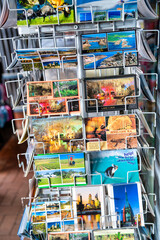 Canvas Print - Margaret River, Australia - September 9, 2023: Postcards in a shop