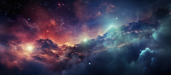 Wall Mural - colorful galaxy with stardust against space background