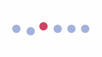 Fototapete - Dots swapping places back and forth 2D loading animation. Rotating balls animated cartoon preloader, flat ui element 4K video loader motion graphic. Refresh download, upload progress indicator gif