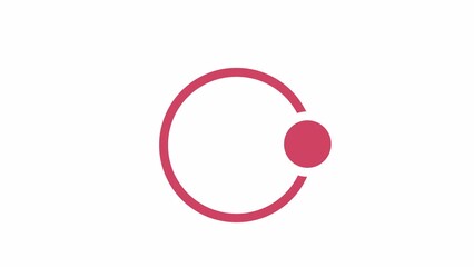 Fototapete - Circular loader with rotating dot 2D loading animation. Spin circle animated cartoon preloader, flat ui element 4K video loader motion graphic. Notification dot download, upload progress indicator gif
