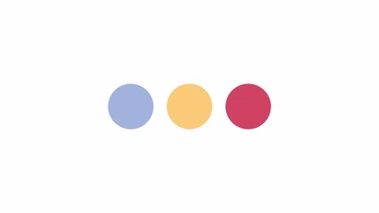 Fototapete - Three dots swapping places 2D loading animation. Horizontal ellipsis animated cartoon preloader, flat ui element 4K video loader motion graphic. Rotating balls download, upload progress indicator gif