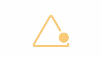 Poster - Triangle with dot rotating clockwise 2D loading animation. Refresh animated cartoon preloader, flat ui element 4K video loader motion graphic. Buffering download, upload progress indicator gif