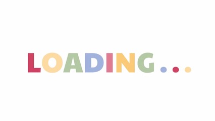 Fototapete - Rainbow letters flickering 2D loading text animation. Preschool, kindergarten animated cartoon preloader, flat ui element 4K video loader motion graphic. Kids download, upload progress indicator gif