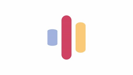 Poster - Bar variations 2D loading animation. Music sound waves animated cartoon preloader, flat ui element 4K video loader motion graphic. Column charts buffering download, upload progress indicator gif
