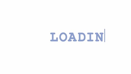 Fototapete - Typing letters with blinking cursor 2D loading text animation. Input animated cartoon preloader, flat ui element 4K video loader motion graphic. Insert download, upload progress indicator gif