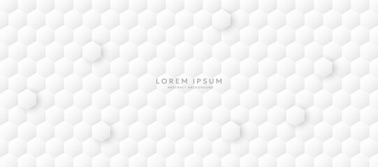 Hexagonal abstract white background. Modern minimalist hexagonal geometric background