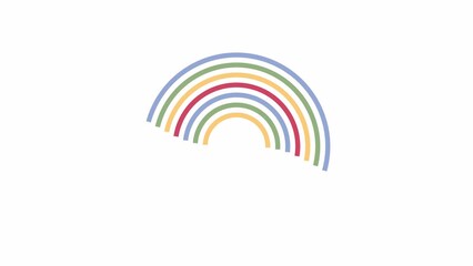 Poster - Rotating rainbow spinner 2D loading animation. Spinning clockwise animated cartoon preloader, flat ui element 4K video loader motion graphic. Children education download, upload progress indicator gif