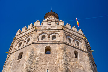 Wall Mural - Top of the Golden Tower in Sevilla. Torre del Oro