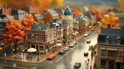 Wall Mural - A miniature model of a city with a lot of buildings