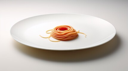 Sticker -  a plate with a pasta dish on it on a table.  generative ai