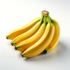 Wall Mural - Fresh bananas on white background