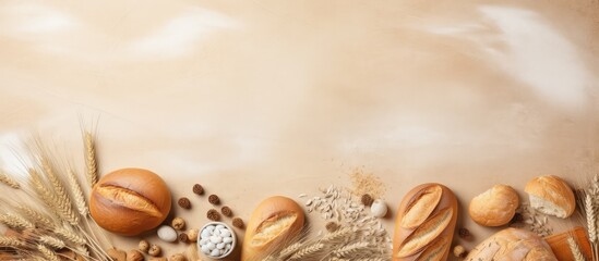 Wall Mural - cooking dough isolated pastel background Copy space