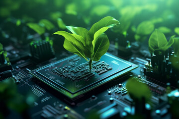 Poster - Circuit hardware motherboard tech component electronic computer digital technology processor chip microchip