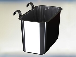 Hanging Stainless Steel Waste Bin 3D model