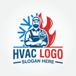 HVAC logo design vector template, heating ventilation and air conditioning logo