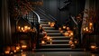 halloween decorated internal stairs