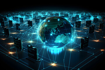 network security concept, network data code
