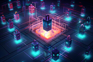 network security concept, network data code