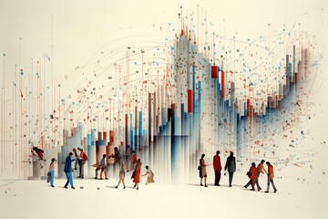 Wall Mural - illustration of graphs and charts