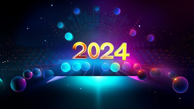 2024 Happy New Year Background modern luxury design. AI generated