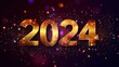 © Nattawat - Happy New 2024 Year poster template with Sparkles bokeh, AI generated