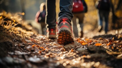 Wall Mural - Mountain Adventures: Group of Friends Treks to New Heights